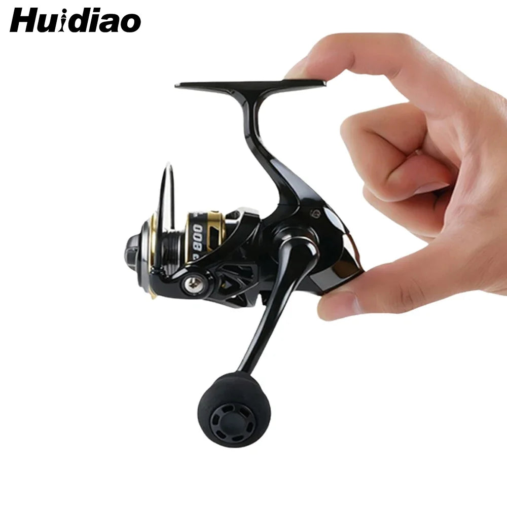 Huidiao 135g/4.76oz Ultralight Spinning Reel 500/800 Small Size 5.2:1 Gear Ratio Compact Ice Fishing Reel for Winter Fishing