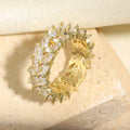 Classic Cubic Zirconia Engagement Rings for Women Luxury 18K Gold Color Plated Wedding Party Jewelry