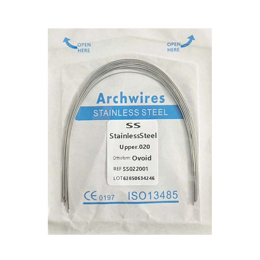10pcs/pack Dental Orthodontic Stainless Steel Round/Rectangular Wire Ovoid Form Dentist Material Dental Arch Wire