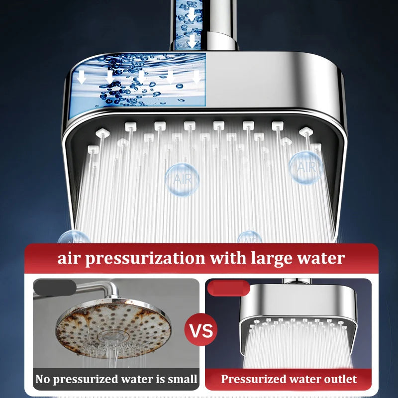 4" Square Water Saving Shower Head Removable Top Sprayer Rain Shower Nozzle for Bathroom Hotel School