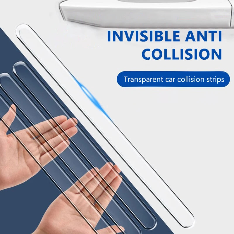 SEAMETAL 4PCS Extended Car Door Bumper Strip Transparent Body Protector Anti-scratch Protective Strip Body Decoration Strips