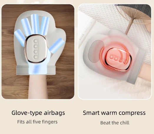 Portable Vibrating Hand Massager Airbag Compression Kneading Gloves for Wrist Care