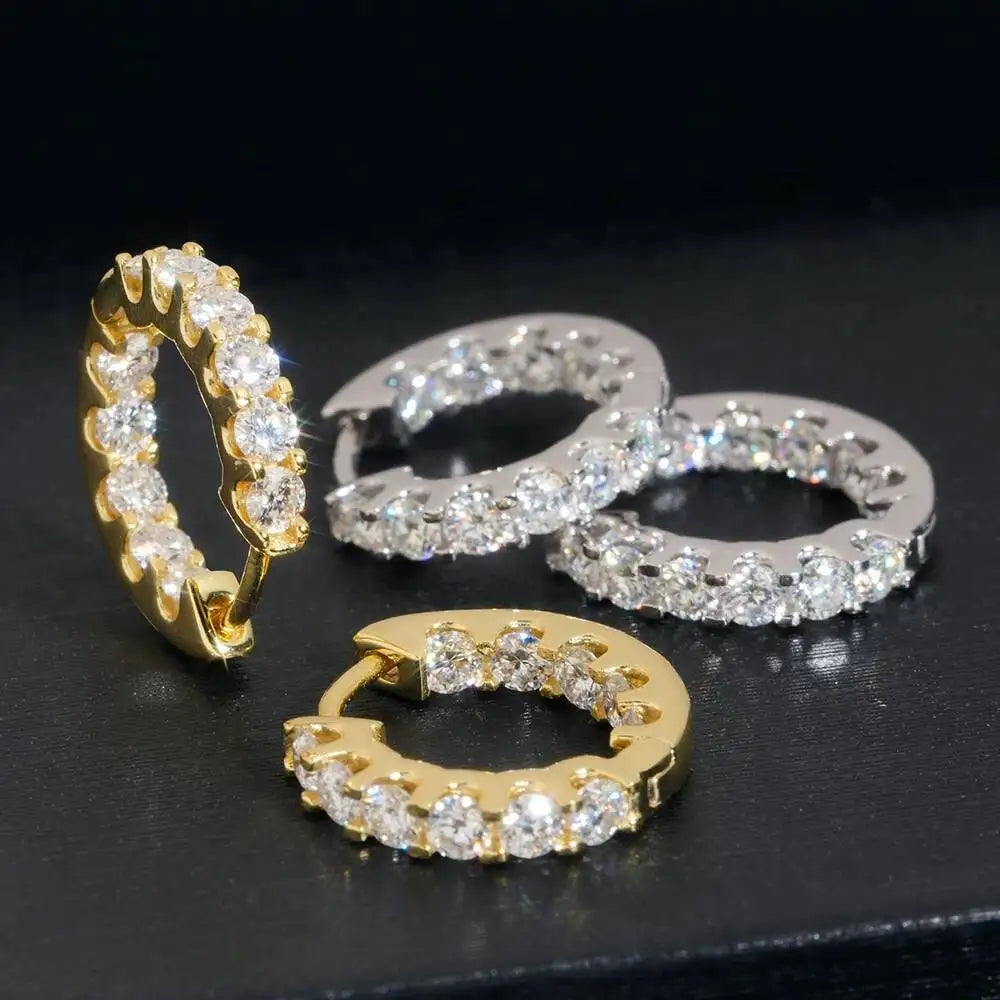 2.6ct D Color Moissanite Earring 925 Sterling Sliver Rose Gold Hoop Earring for Women Wedding Party Jewelry