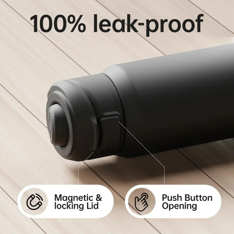Fjbottle 710/950ML Stainless Steel Sports Water Bottle with Magnetic Phone Holder Bouncing Cover Insulation Cup Magnetic Thermos