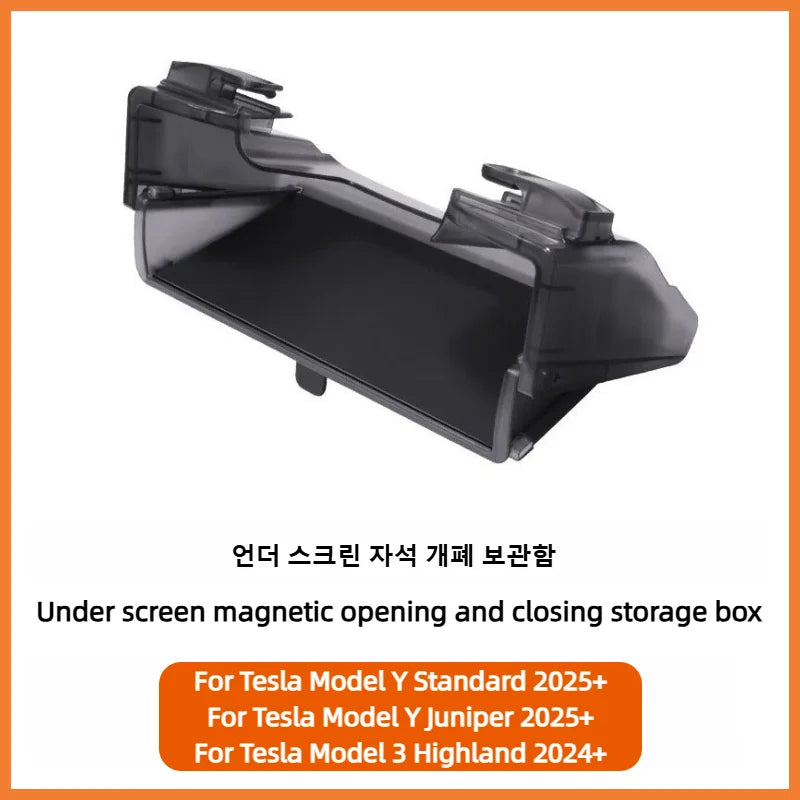 For New Tesla Highland Model 3 Y Standard Juniper Tray Magnetic Under Screen Fold Storage Box ETC Screen Storage Box Accessories