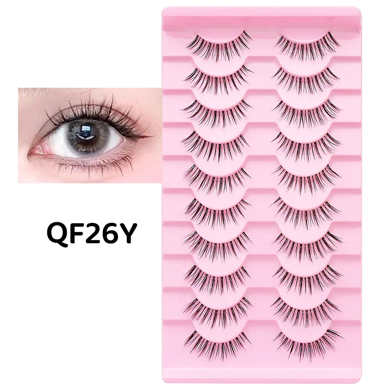 10 Pairs Natural Lashes Manga Full Strip Lashes Makeup Bulk Wholesale Dropshipping Eyelash Extension Lashes Anime False Eyelash