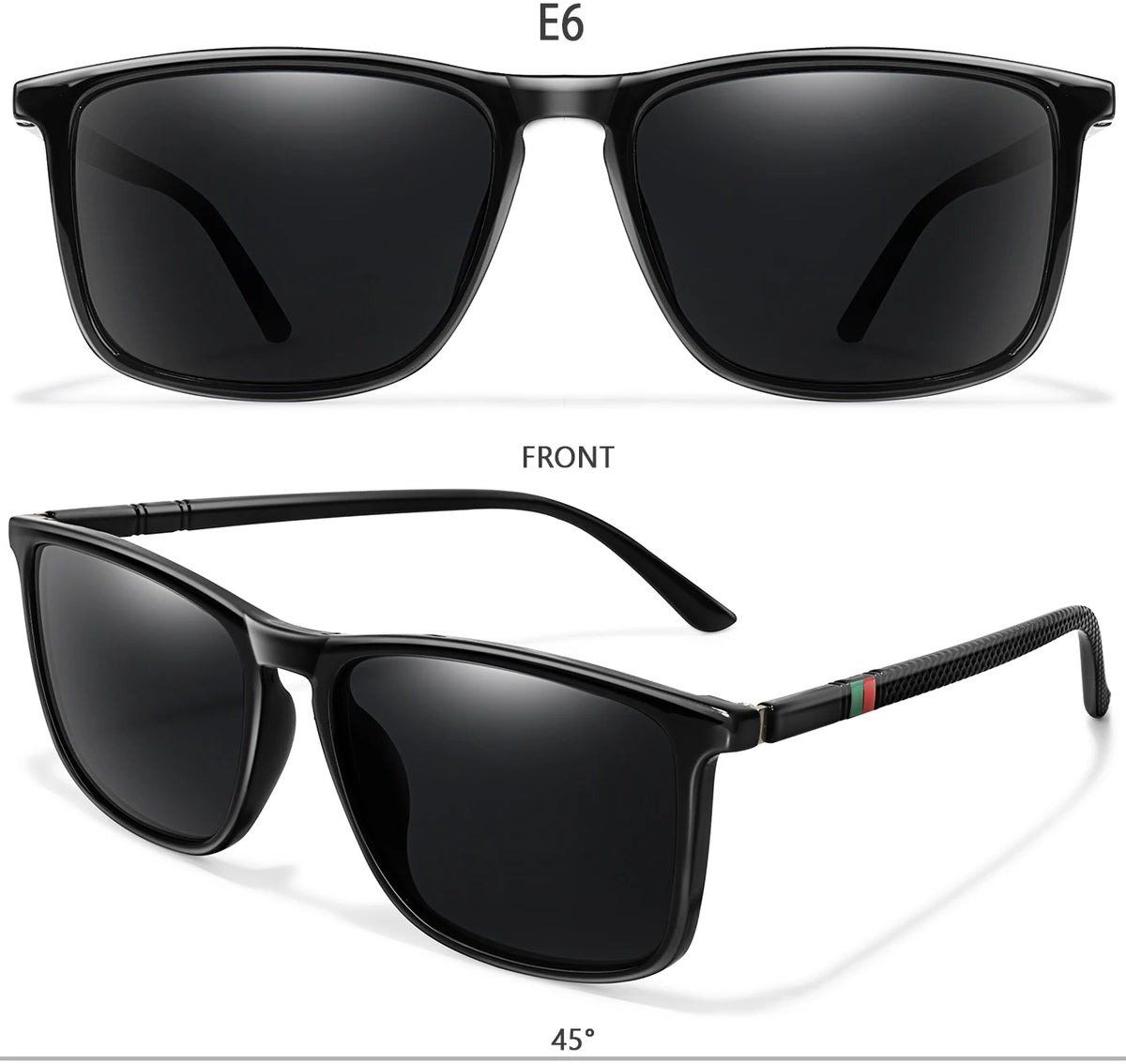 Luxury Square Vintage Polarized Windproof Cycling Sunglasses UV400 Male Eyewear Men Women Fashion Travel Driving Fishing Glasses