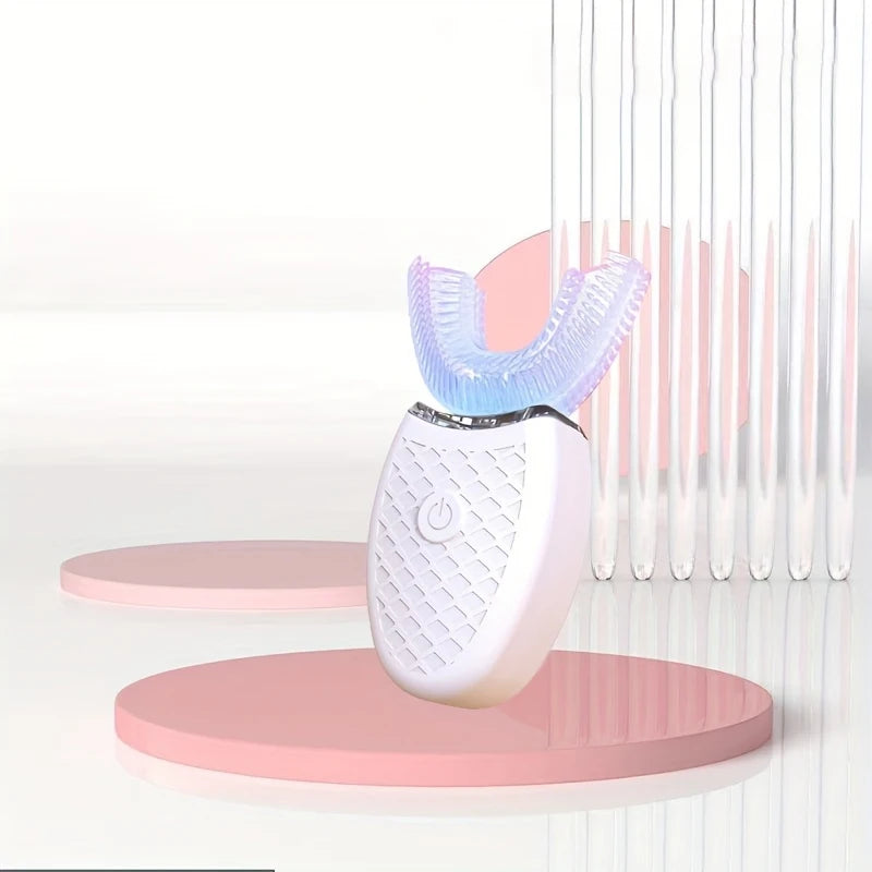 Portable U-shaped electronic silicone toothbrush