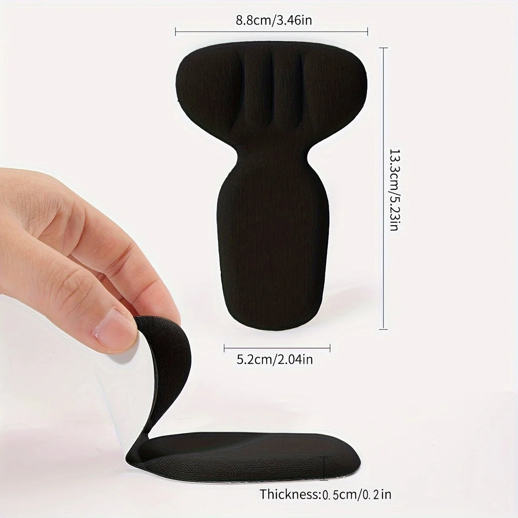 Double-Layer Thick T-Shaped Foam Heel Pad And Heel Cup - Soft, Breathable, Non-Slip, Durable, Comfortable To Wear In High Heels