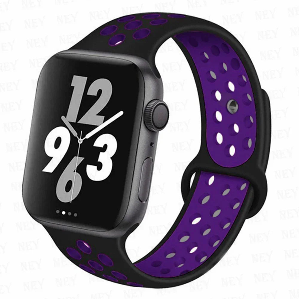 Sport Strap For Apple Watch Band 45mm 49mm 44mm 40mm 41mm 42mm Silicone bracelet correa iWatch Ultra 2 Series 9 8 SE 7 6 5 4 3