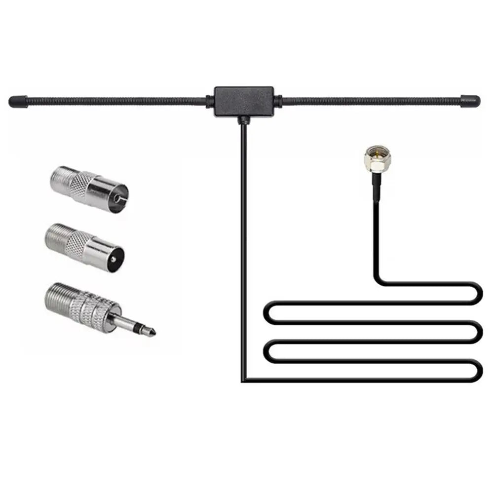 FM Radio Antenna FM Dipole Aerial Audio Plug Connector For Stereo Receiver Music System Audio Video Home Theater Receiver