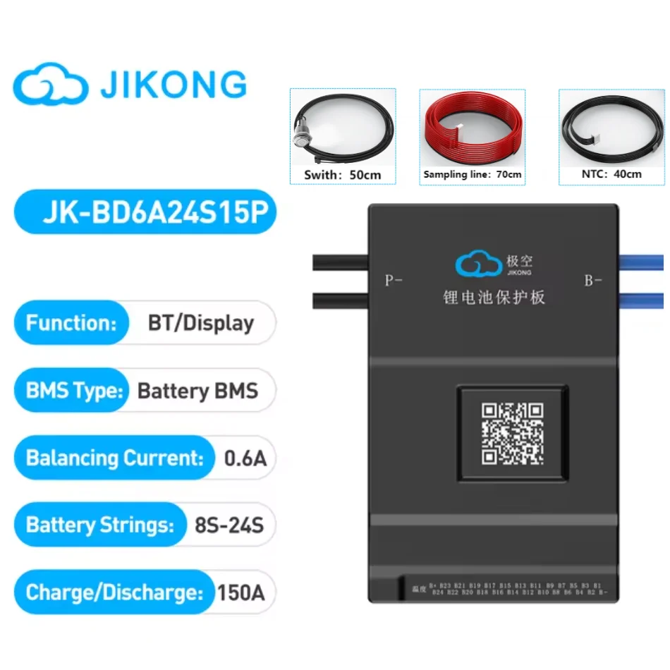 JIKONG Jk Bms BD6A24S12P Active Balance Bms 8S 10S 12S 16S 17S 20S 24S Smart Bms 60A 100A 150A 200A Lifepo4 Li-Ion Lto Battery
