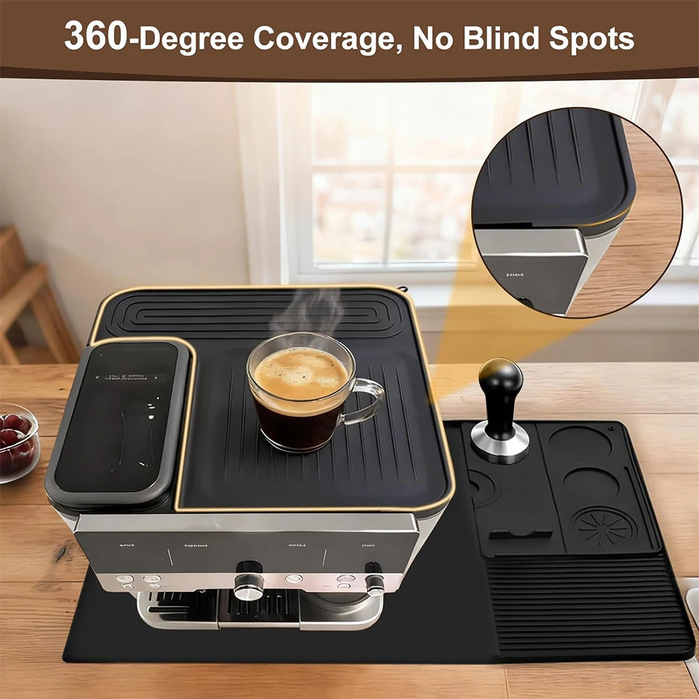 LMETJMA Silicone Coffee Mat Set for Ninja ES601 ES701 Espresso Machine Non Slip Coffee Machine Top Mat Cover Tamping Station Pad