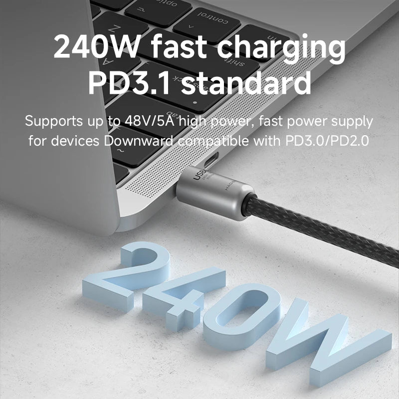 Hagibis  Short USB4 Cable Portable Keychain C to C Cable Lanyard Type-C Cable 240W 80Gbps for Thunderbolt 4/5 iPhone 17 Pro SSD