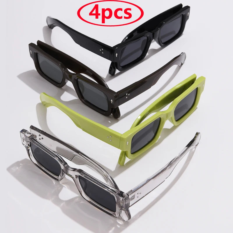 New Men's Personality Minimalist Style Sunglasses Fashion Cool Retro Rectangle Glasses Oculos De Sol Femino