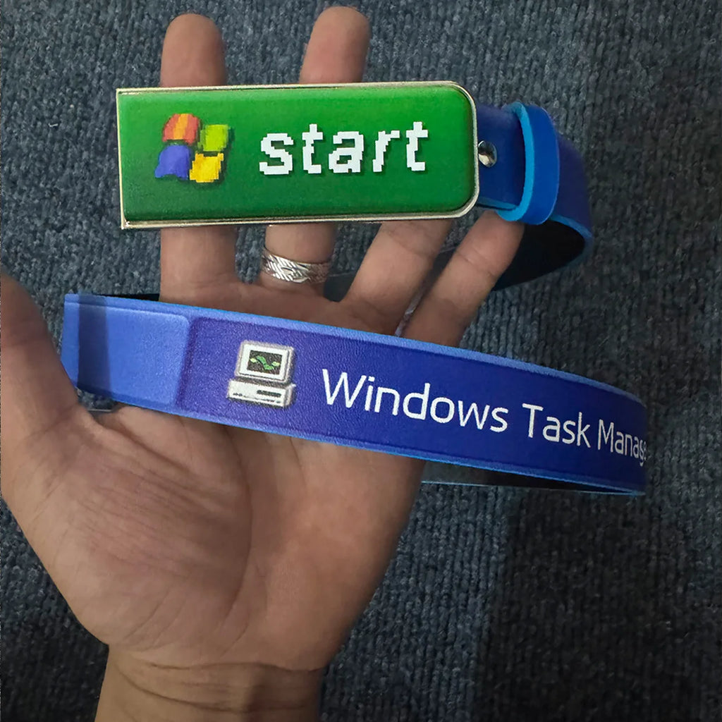 2.8cm Creative Retro Windows7 Taskbar Design Belt Unisex Y2K Men Women Internet Explorer Vintage Waist Belt for Streetwear Jeans