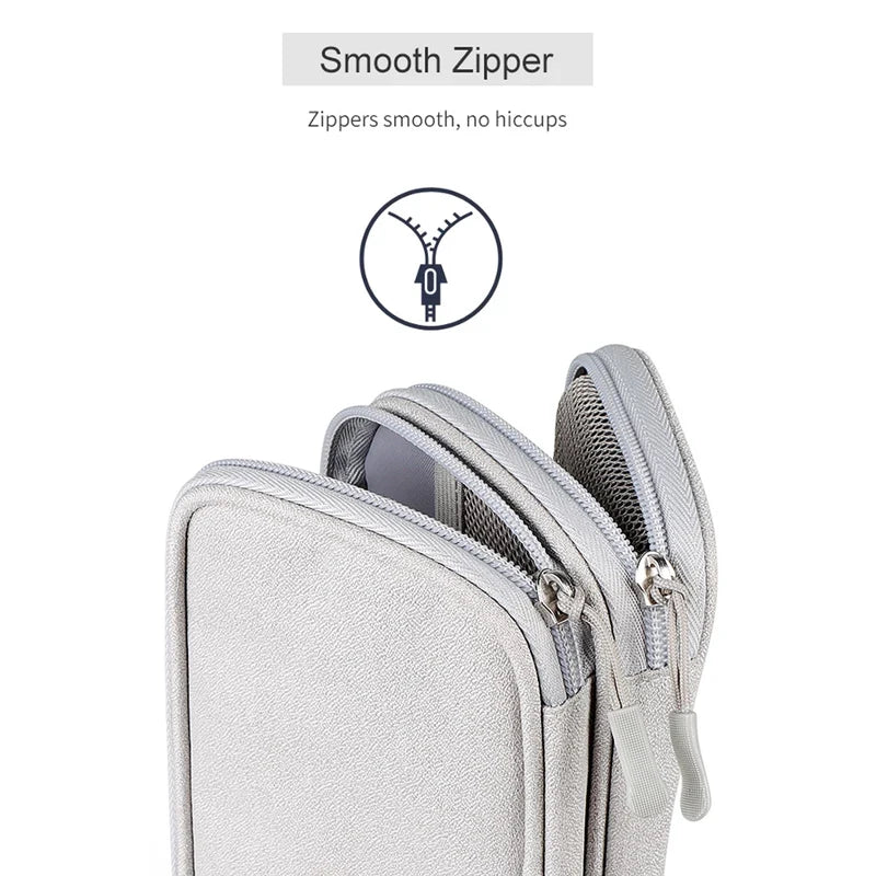 Home Office Cable Organizer Bag, Portable Travel Digital Storage Case for USB Charger Headset