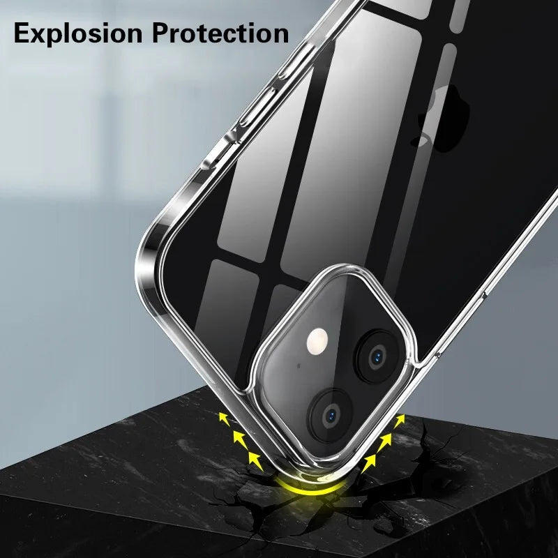 Luxury Ultra Thin Transparent Case for iPhone 18 17 16 15 11 12 13 14 Pro Max X 7 8 Plus Soft TPU Silicone Back Cover Clear Case