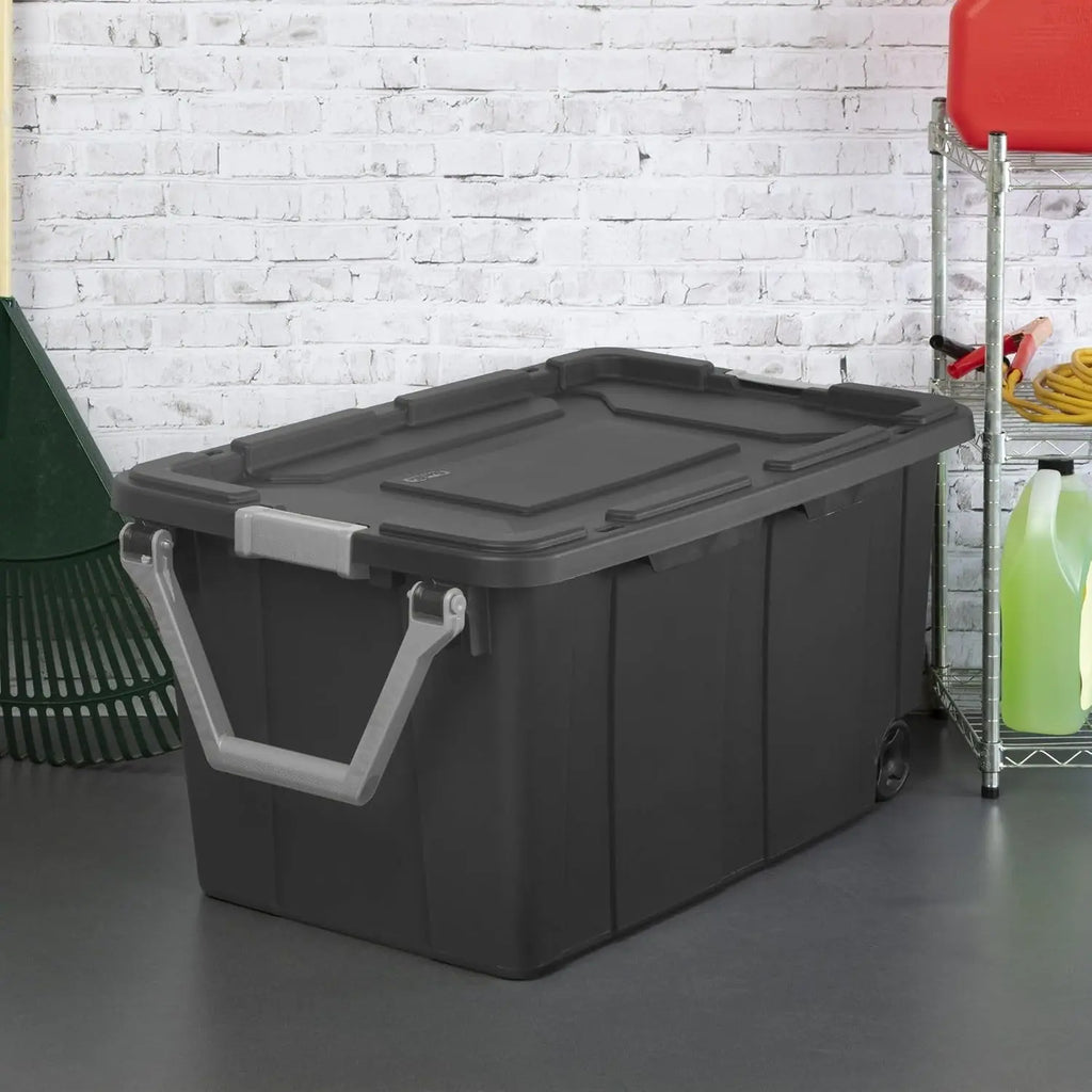 Extra Large Storage Bin, 40 Gallon Wheeled Plastic Storage Container with Handle,Pack of 2