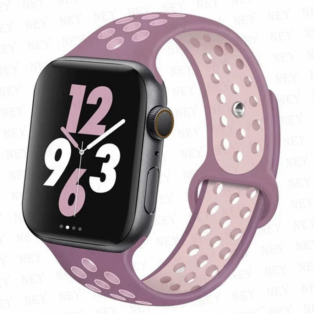 Sport Strap For Apple Watch Band 45mm 49mm 44mm 40mm 41mm 42mm Silicone bracelet correa iWatch Ultra 2 Series 9 8 SE 7 6 5 4 3