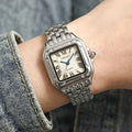 New Fashion Quartz Women Watch Simple Elegant Square Dial Gold Stainless Steel Strap Waterproof Leisure Business Watches Hot
