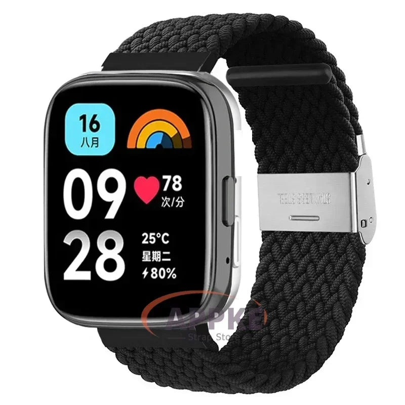 Elastic Braided Strap For Redmi Watch 5/3 Active Watchband Nylon Adjustable Quick Release Bracelet For Redmi Watch 3/5 Lite