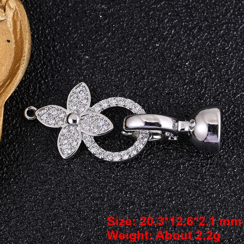 Juya 18K Gold Plated Decorative Fasteners Connector Locks Pearls Clasps Accessories For DIY Needlework Beads Jewelry Making