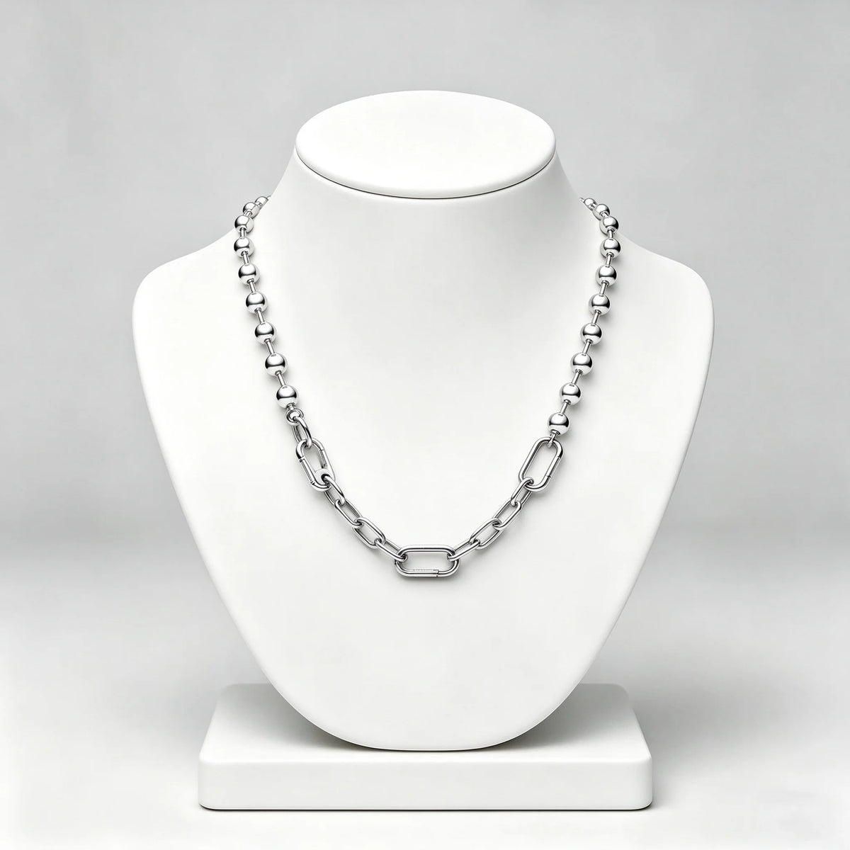 S925 pure silver gold two-color splicing buckle T-shaped women's necklace suitable for daily wear DIY exquisite jewelry gifts