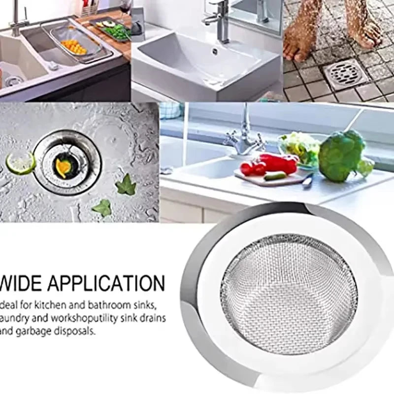 Stainless Steel Kitchen Sink Strainer Basin Residue Filter Drain Stopper