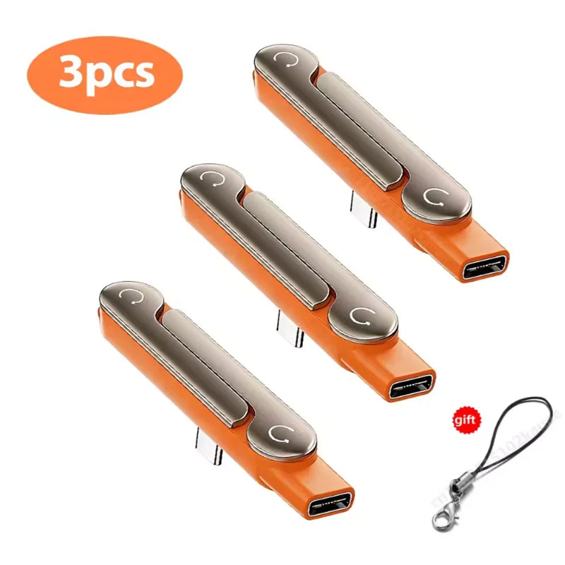 Type-C Phone Charging Bracket Adapter with 240 W Fast Charging Support, OTG Functionality, and Foldable Mounting Stand — USB-C M