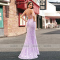 Customized Sparkly Floral Sequin Applique Long Prom Dress Mermaid Maix Evening Gown Elegant Sheer Corset Criss Cross with Slit