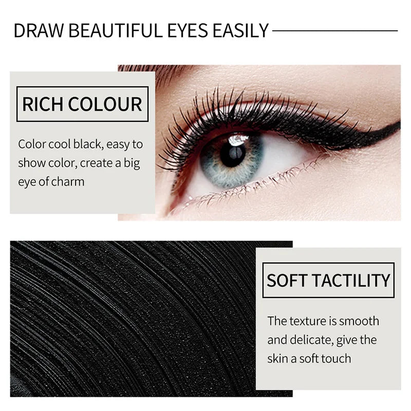 MissRose Waterproof Eyeliner Gel Matte - 24H Quick-drying Rich Pigment Single Head Gel Pencil Smudge-proof Long-lasting Black