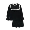 AP Velvet Collection AW26 Girls Lace Velvet Patchwork Dress Cute Baby Girls Set Boys Blazer Brother Sister Matching Clothing