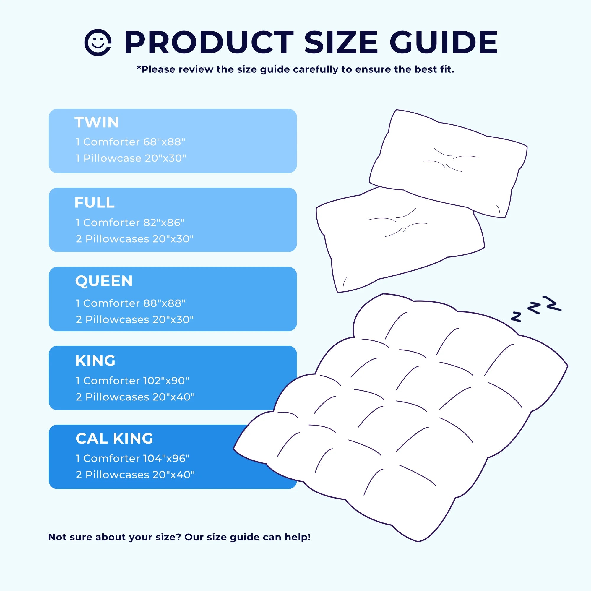 King Size Cooling Comforter Set - 2/3 Piece All-Season Bedding Set, Soft Breathable Lightweight Bedding with 1 Comforter and 1 or 2 Matching Pillow Shams, Easy Care, Ideal Holiday Gift