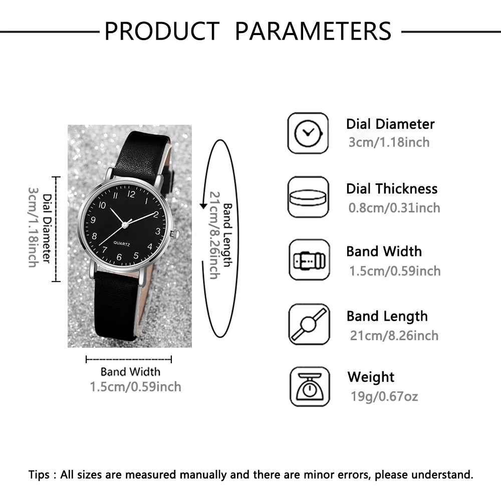 5Pcs Ladies' Elegant Fashion Watch Set, Ideal Gifts For Friends & Family On Valentine's Day, Easter, Ramadan And Birthdays.