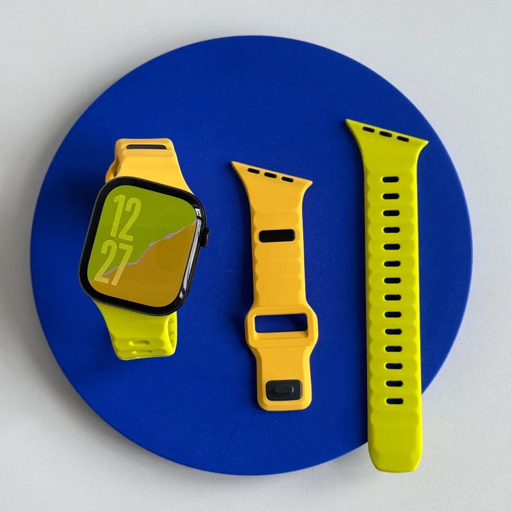 Silicone Sport Strap For Apple Watch Band Ultra 49mm 40mm 41mm 44mm 45mm 46mm correa bracelet iwatch Series 12 11 10 9 8 7 6  se