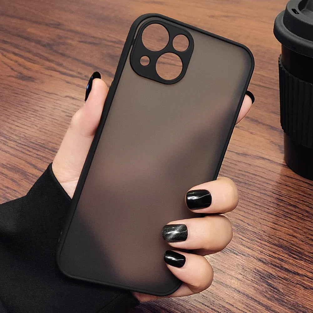 Luxury Shockproof Matte Phone Case For iPhone 15 14 13 12 11 16 17 18 Pro Max AIr Plus Bumper Transparent Cover