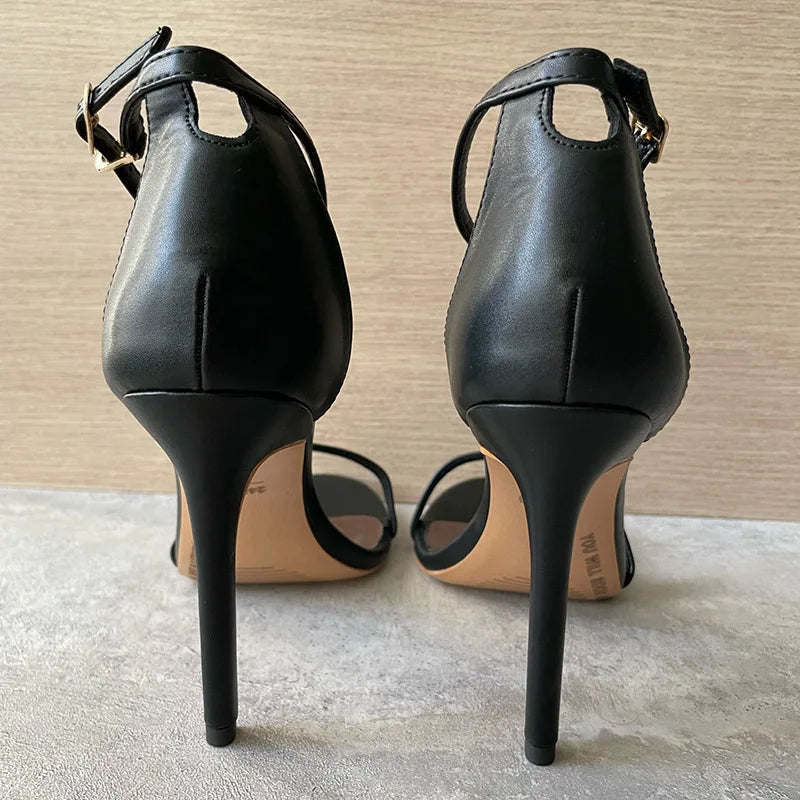 Summer Women 10cm High Heels Fetish Leather Sandals Lady Gladiator Strap Stripper Sandles Yellow Platform Nightclub Party Shoes