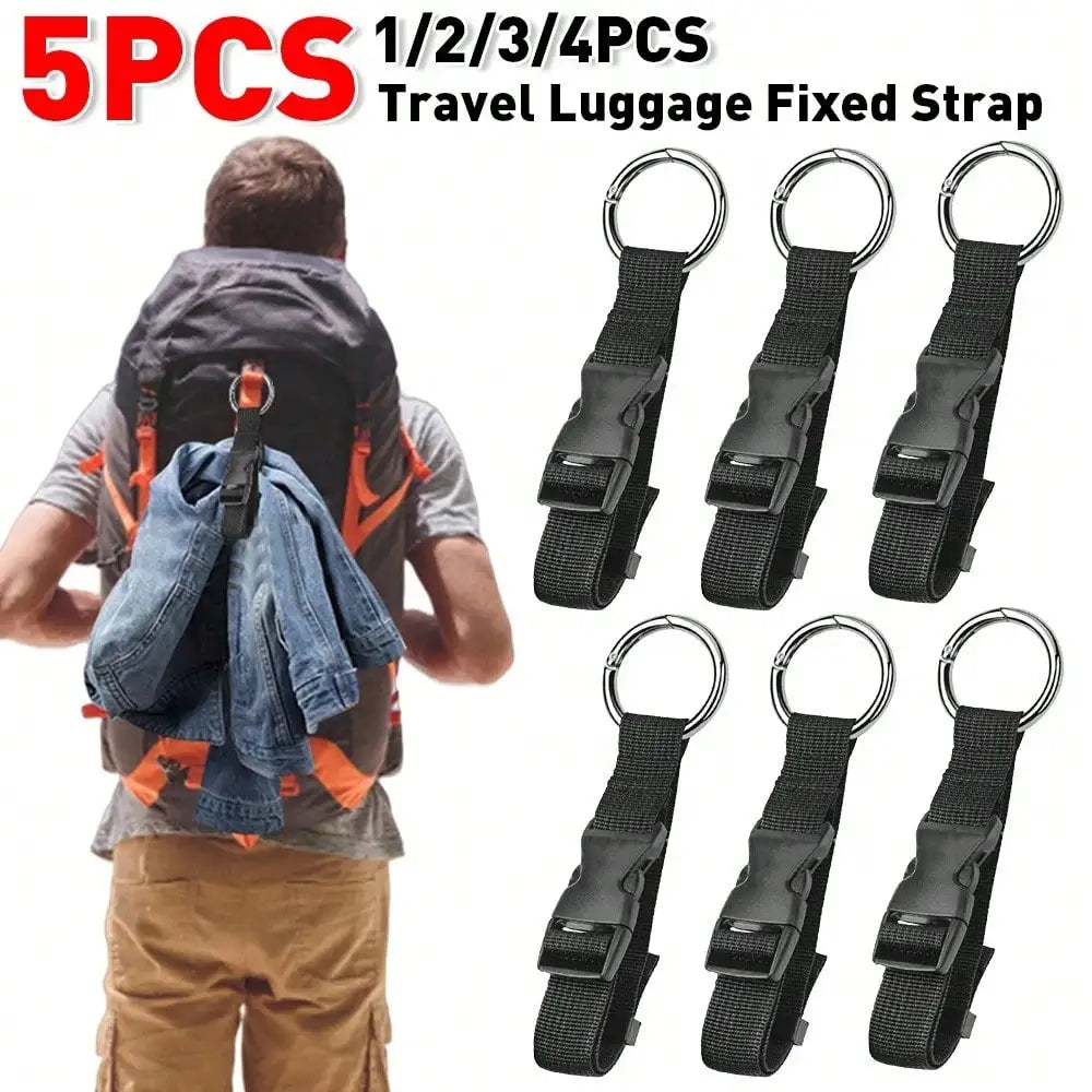 5/4/3/2/1Pcs Travel Luggage Fixed Strap Backpack External Strap Portable Strap Add-A-Bag Luggage Tag Strap Belt Jacket Holder