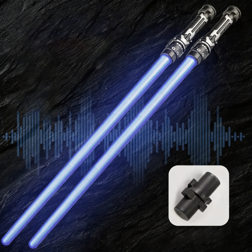 2 in 1 Telescopic Glow Light Sword 7 Color Changing Flashing Stick with Battle Sound Cosplay Party Prop Interactive Play Toy