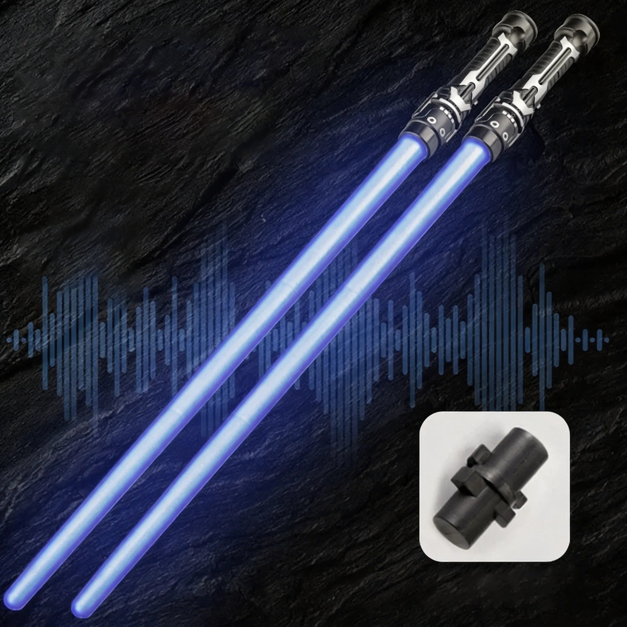 2 in 1 Telescopic Glow Light Sword 7 Color Changing Flashing Stick with Battle Sound Cosplay Party Prop Interactive Play Toy