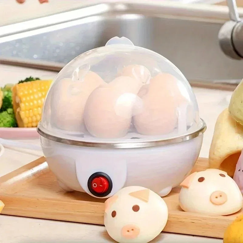 7 Egg Automatic Electric Egg Steamer Double Layer Design for Boiling Poaching and Making Custard Quick Breakfast Appliance