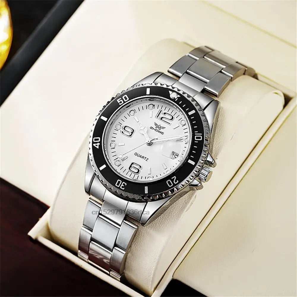 Luxury Mens Watches Stainless Steel Business Date Quartz Watch Men Fashion 2025 Sport Clock Relogio Masculino