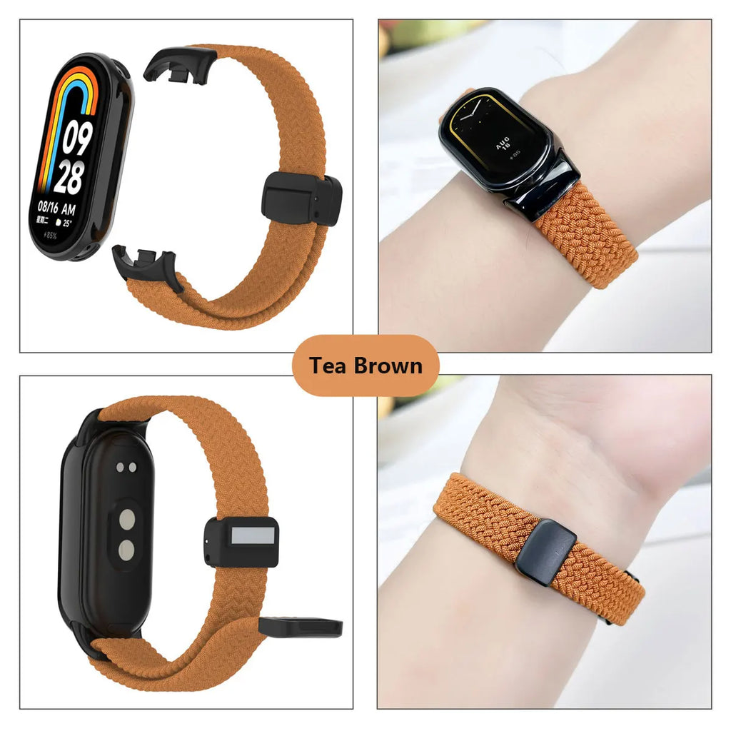 Suitable for Xiaomi Band 8 Wristband, Nylon Braided Strap, Magnet Buckle, Luxury Personality, Mi Band 8 Replacement Strap