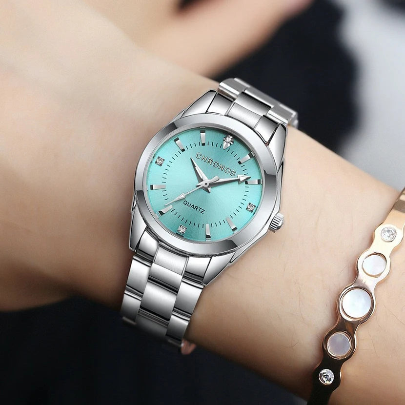 CHRONOS Elegant Women Watch Luxury Ladies Fashion Brand Wristwatch Quartz Movement Stainless Steel Gift for Female Girlfriend