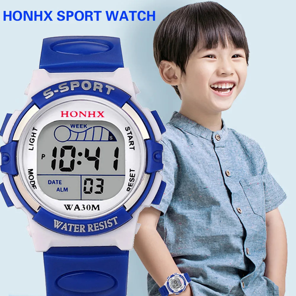 Waterproof Children Boys Digital LED Sports Watch Kids Alarm Date Watch Gift Children Casual Watches Bracelet