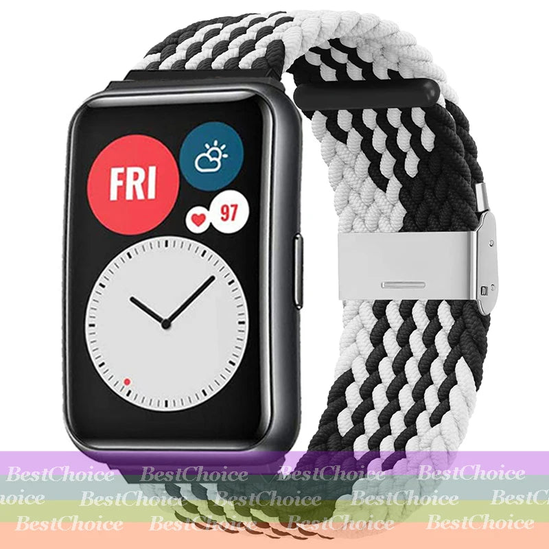 Nylon Braided Watch Strap for Huawei Watch Fit 3 Elastic Loop for Huawei Watch Fit 2 1Adjustable Band Bracelet Metal Connector