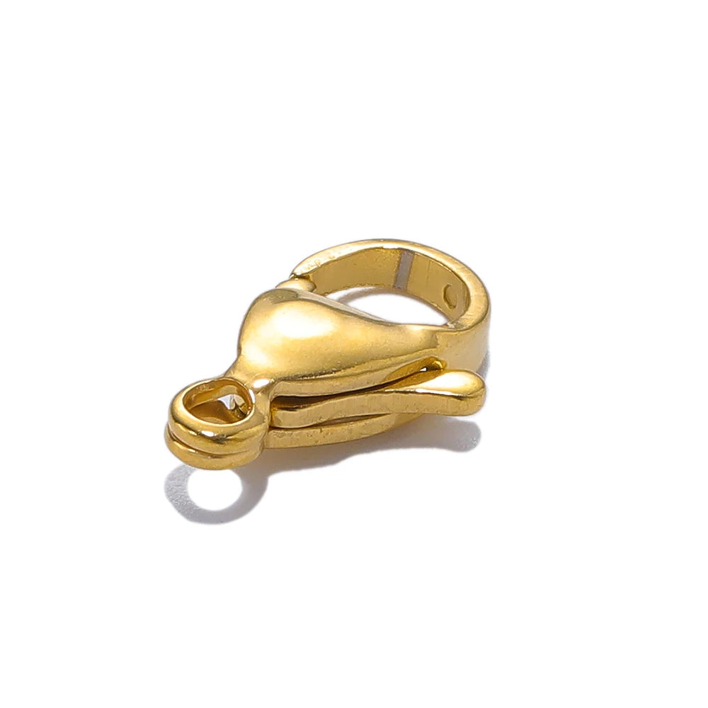 25pcs 18K Gold Stainless Steel Lobster Clasps Hooks for DIY Necklace Bracelet Chains Fashion Jewelry Making Findings Supplies