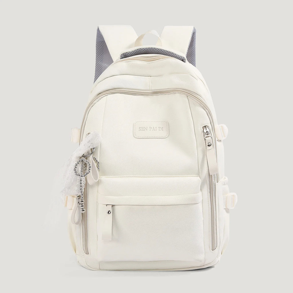 New Female High Capacity Waterproof College Backpack With Lace Pendant Trendy Women Laptop School Bags Cute Girl Travel Book Bag