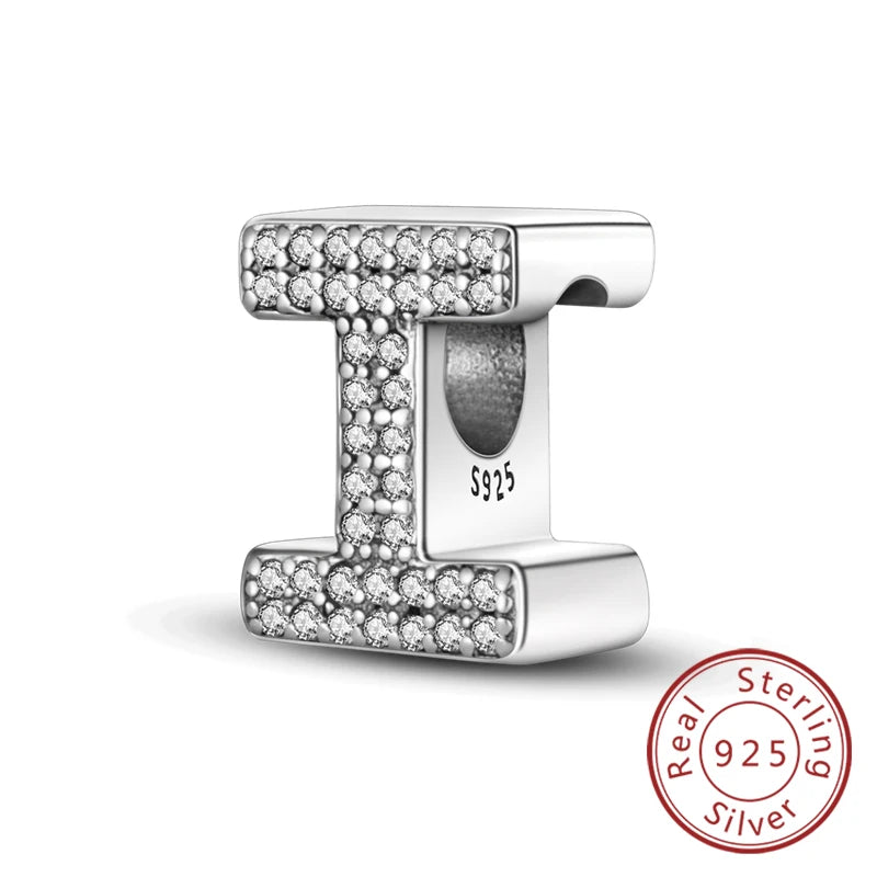 Charms Fit Original Bracelet A-Z Alphabet Charms Beads 925 Sterling Silver 26 Letters Charm for Women Girl DIY Fine Jewelry Gift